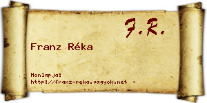 Franz Réka névjegykártya